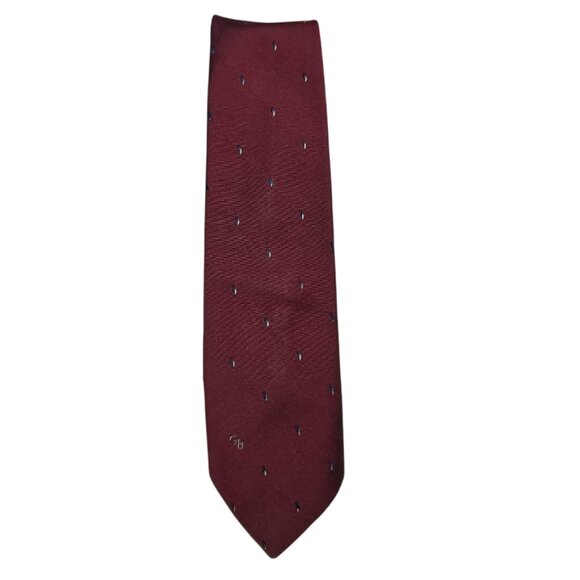 EUC Geoffory Bean Classic Burgundy Tie with Navy/Silver Accent - Picture 1 of 5